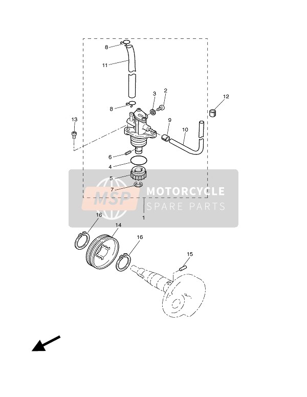 Yamaha CW50L BWS 2003 La pompe à huile pour un 2003 Yamaha CW50L BWS